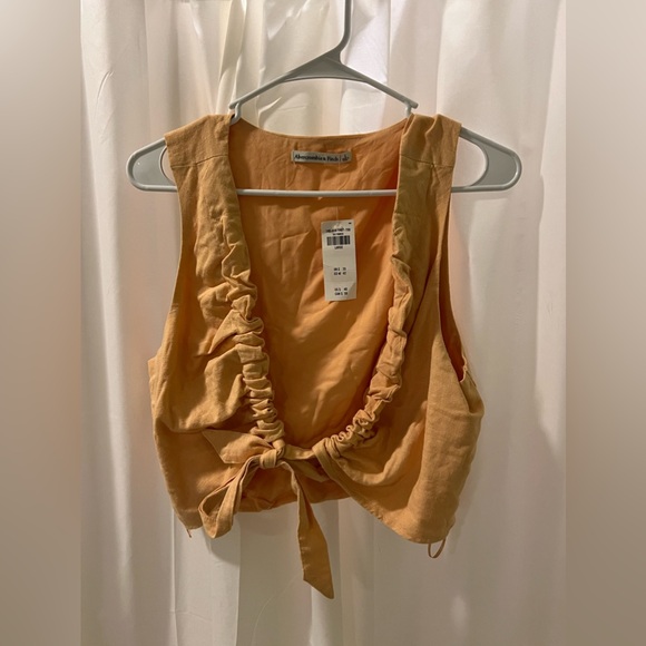 Abercrombie & Fitch Tops - Abercrombie Linen-blend Tie Crop szL NWT